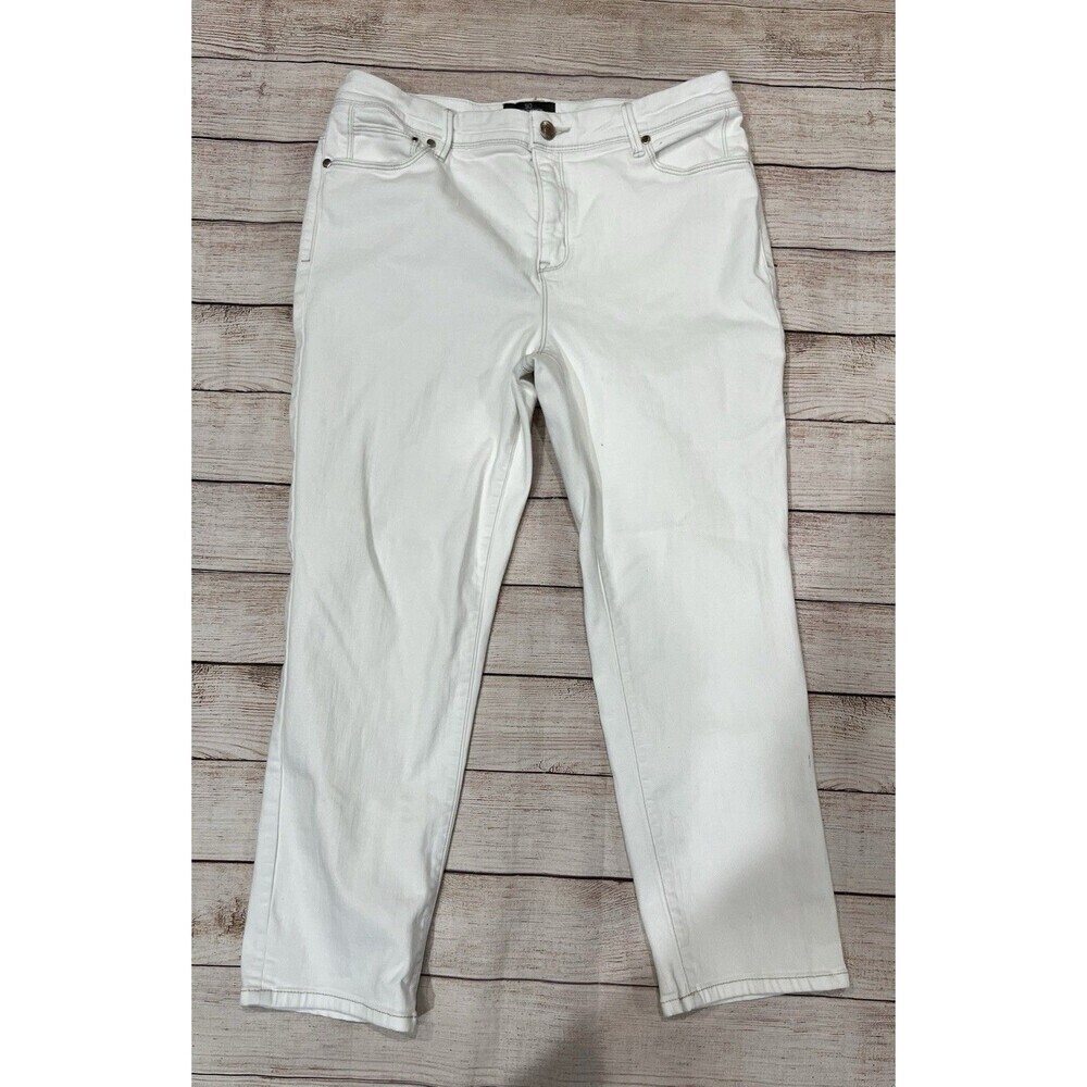 Chicos Chico’s So Slimming Girlfriend Crop White Jeans Womens 1/medium White